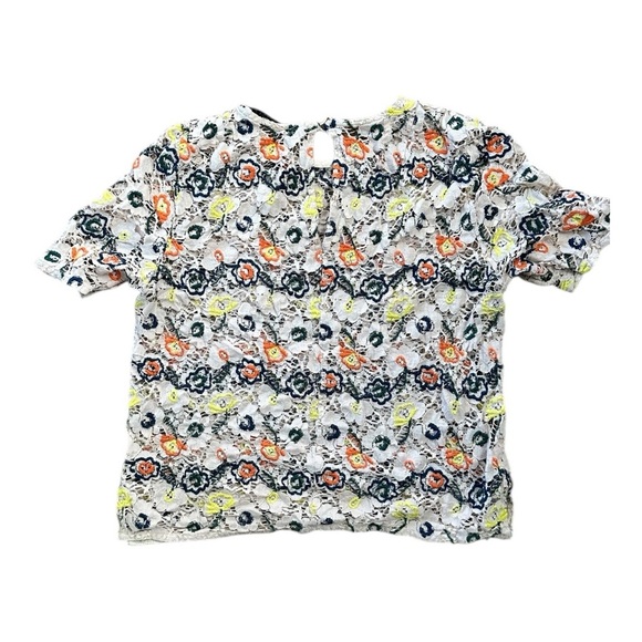 Zara Crocheted Multicolor Floral Crop Top Small - Picture 3 of 7
